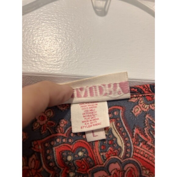 Women’s V Neck Boho Paisley Maxi Dress Size Large Whimsy Teacher Modest Holiday - Picture 4 of 10